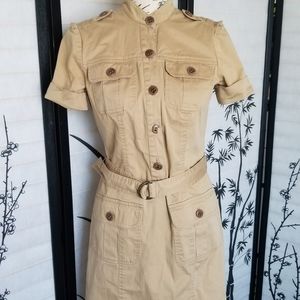 Trina Turk Belted khaki tan beige dress! So cute.